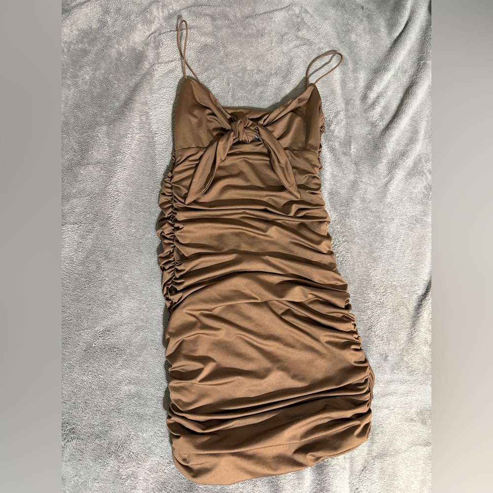 Princess Polly Brown Scrunch Dress